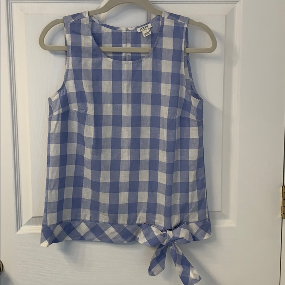 J Crew sleeveless gingham top size 2